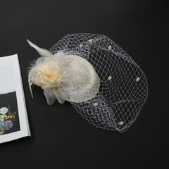 Women Hair Clip Flower Faux Feather Head Piece for Derbyhat