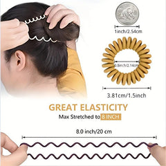 18 Packs Spiral Hair Ties No Crease Ponytail Hair Band