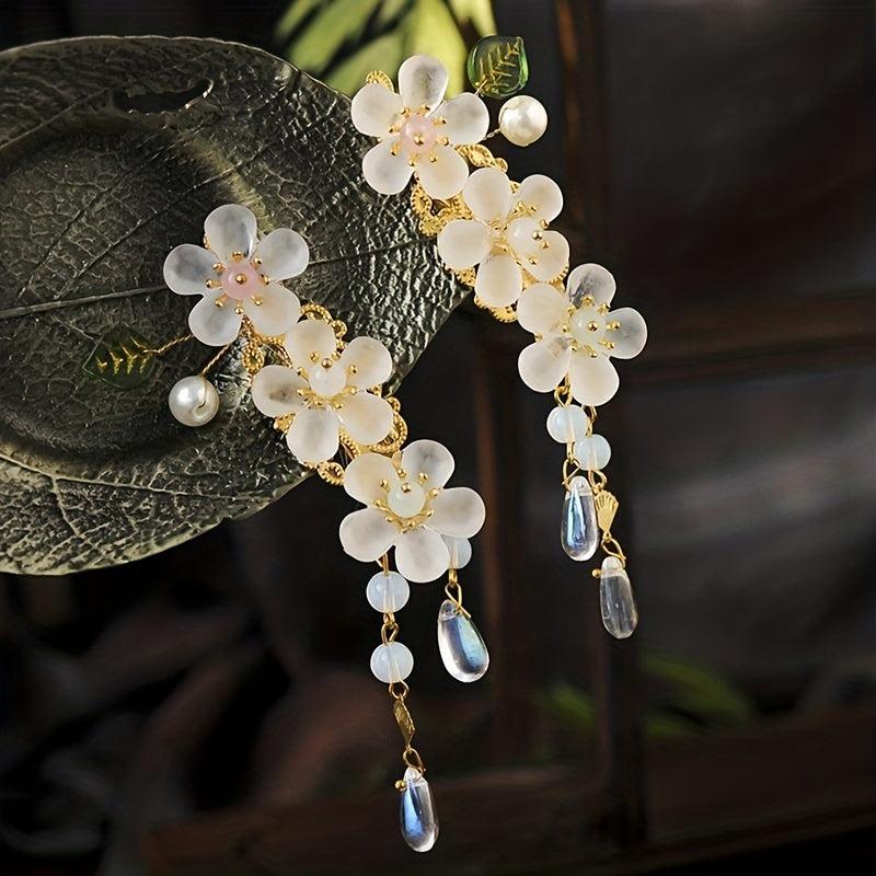2pcs Acrylic Flower Hair Clip Barrette Hair Slides Non Slip Hair Decoration
