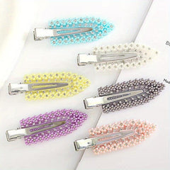 6pcs Faux Pearl Hair Clip Non Crease Duckbill Clip Hair Barrette
