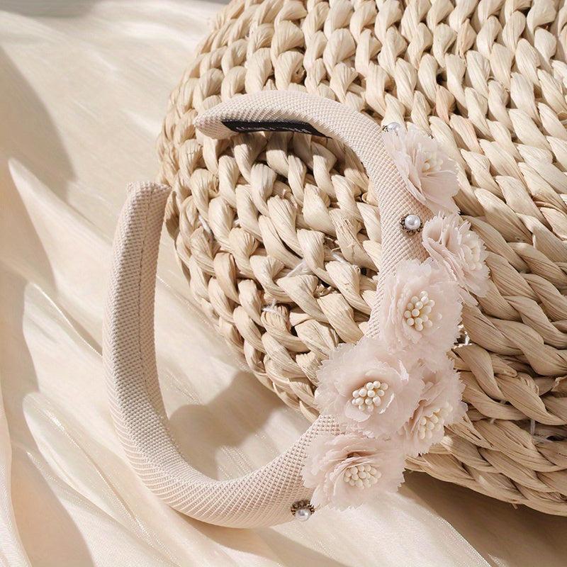 Flower Headband Faux Pearl Headdress Hair Band