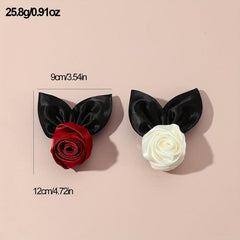 Fabric Rose Hairpin Vintage Hair Clip for Women
