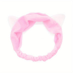 Cat Ears Headband Women Makeup Face Washing Cat Ears Bundle Headband