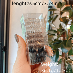 9pcs Coil Wire Hair Tie Non Slip Hair Rope Ponytail Holder