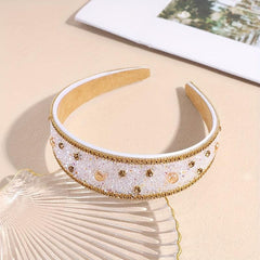 Rhinestone Wide Head Hoop Headdress Hair Accessory for Women