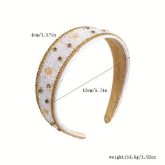 Rhinestone Wide Head Hoop Headdress Hair Accessory for Women
