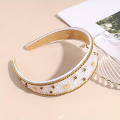 Rhinestone Wide Head Hoop Headdress Hair Accessory for Women