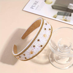 Rhinestone Wide Head Hoop Headdress Hair Accessory for Women