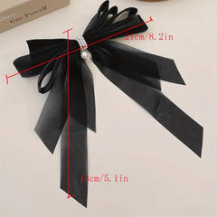 Bow & Faux Pearl Hair Clip French Barrette Hair Pin