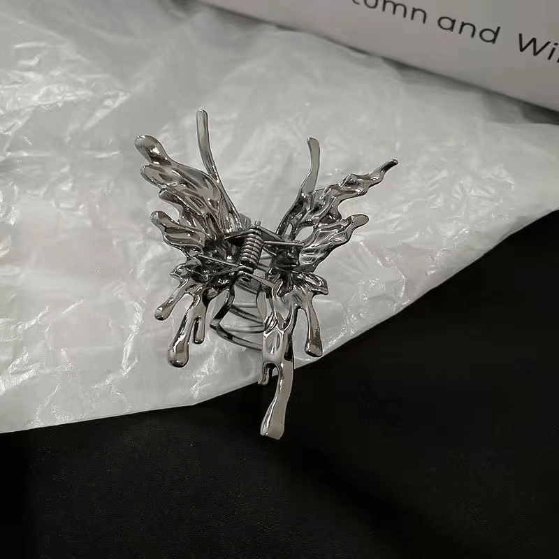 Y2K Silvery Butterfly Hair Claw Clip for Women Girls