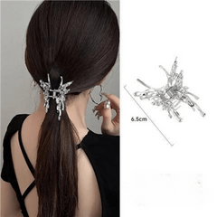 Y2K Silvery Butterfly Hair Claw Clip for Women Girls