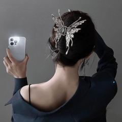 Y2K Silvery Butterfly Hair Claw Clip for Women Girls