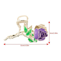 Pink Roses And Green Leaves Hair Clips Women's Hair Accessories