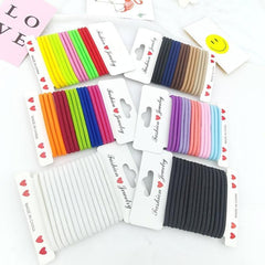 100pcs Thick Woven Hair Elastics Rubber Bands Ponytail Holder