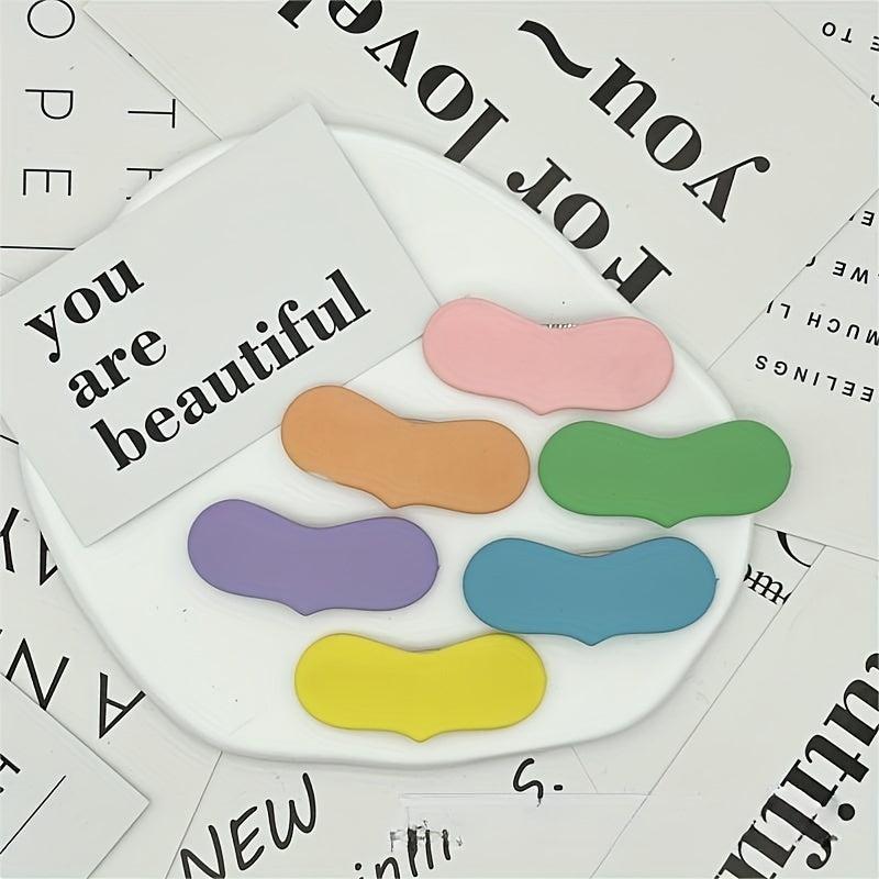 6pcs Resin Heart Hair Clip Macaroon Snap Clip Hair Barrette