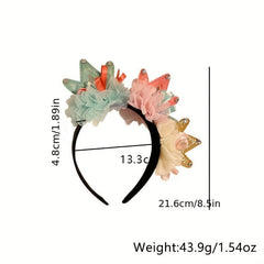 Boho Cartoon Crown Decor Headband Flower Head Hoop Hair Band