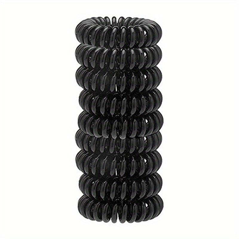 9pcs Girls Hair Tie Head Rope Spiral Colorful Stretchy Hair Ring Solid Hair Rope