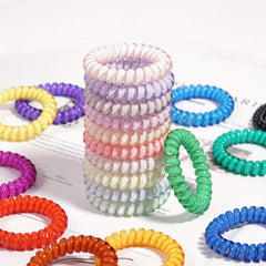 20pcs Solid Coil Wire Hair Tie Candy Telephone Wire Headband