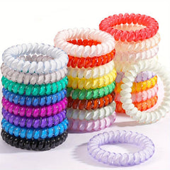 20pcs Solid Coil Wire Hair Tie Candy Telephone Wire Headband