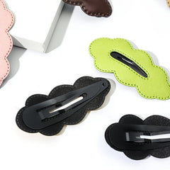 PU Leather Cloud Hair Clip Women's Solid Cartoon Hair Clip