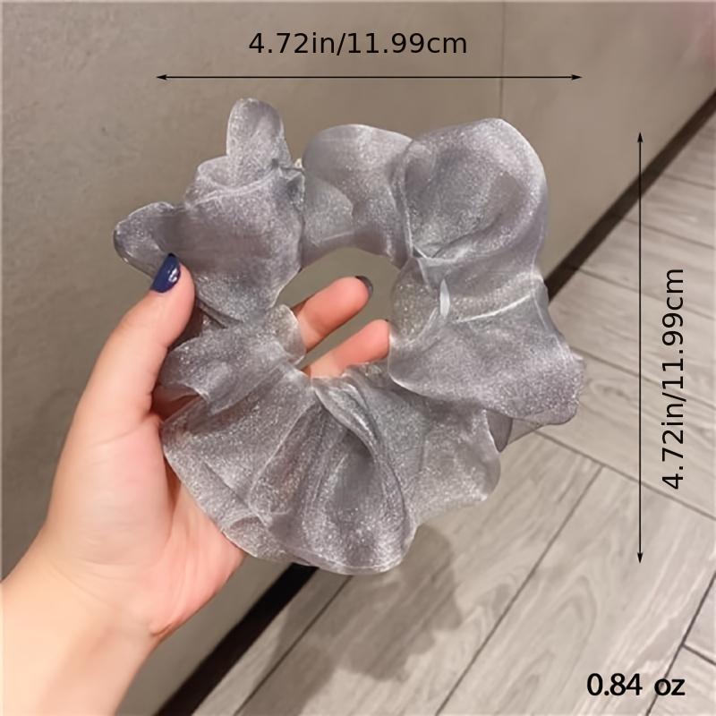 4pcs Silk Hair Scrunchies Ties Bands Elastic Stain Fabric Tie