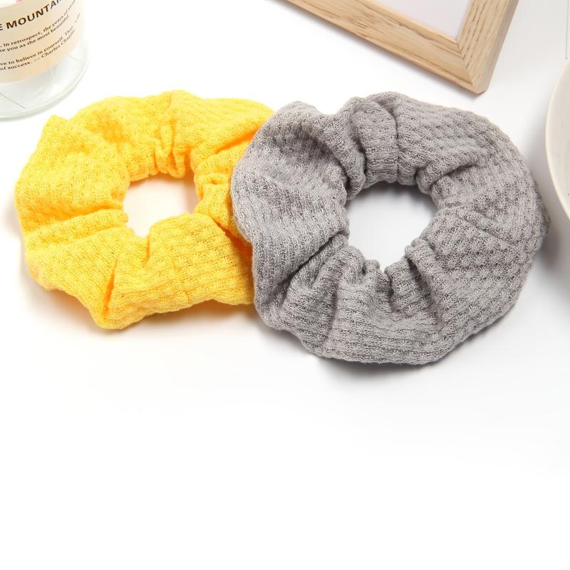 Solid Elastic Knit Scrunchie Girls Sleep Soft Scrunchy Curly Thin Hair