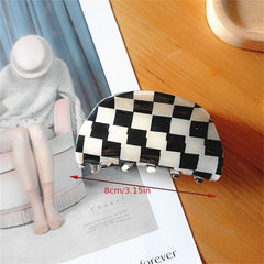 Geometric Grab Clip Hairpin Plaid Hair Accessories For Girls