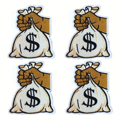 Money Bag Pattern Patches Embroidery Cloth Stickers DIY Decoration
