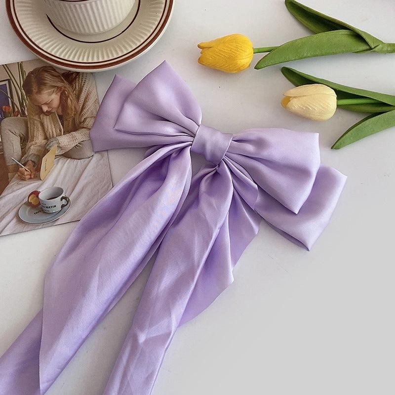 Big Bow Barrettes Satin Hairclips Ribbon Hair Pins For Women Girls