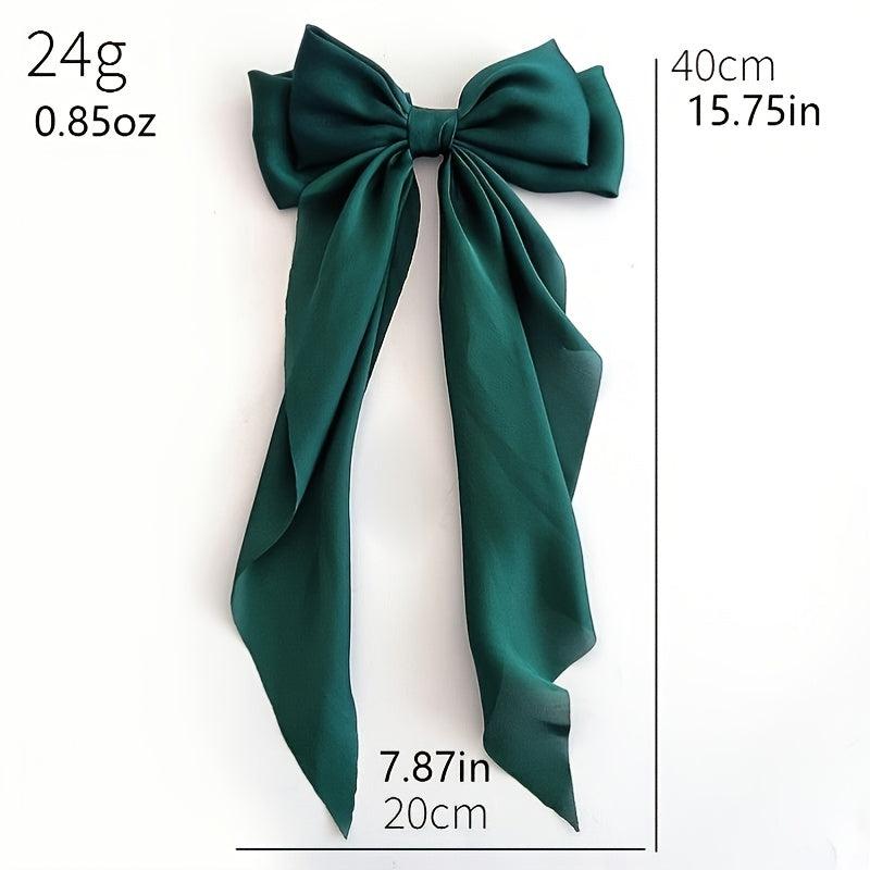Big Bow Barrettes Satin Hairclips Ribbon Hair Pins For Women Girls