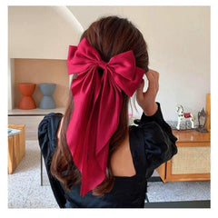 Big Bow Barrettes Satin Hairclips Ribbon Hair Pins For Women Girls