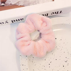 Plush Scrunchies Solid Hair Tie Fuzzy Hair Rope Accessories for Women Girls
