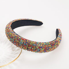 Colorful Rhinestone Headband for Women - Velvet Bridal Hairband