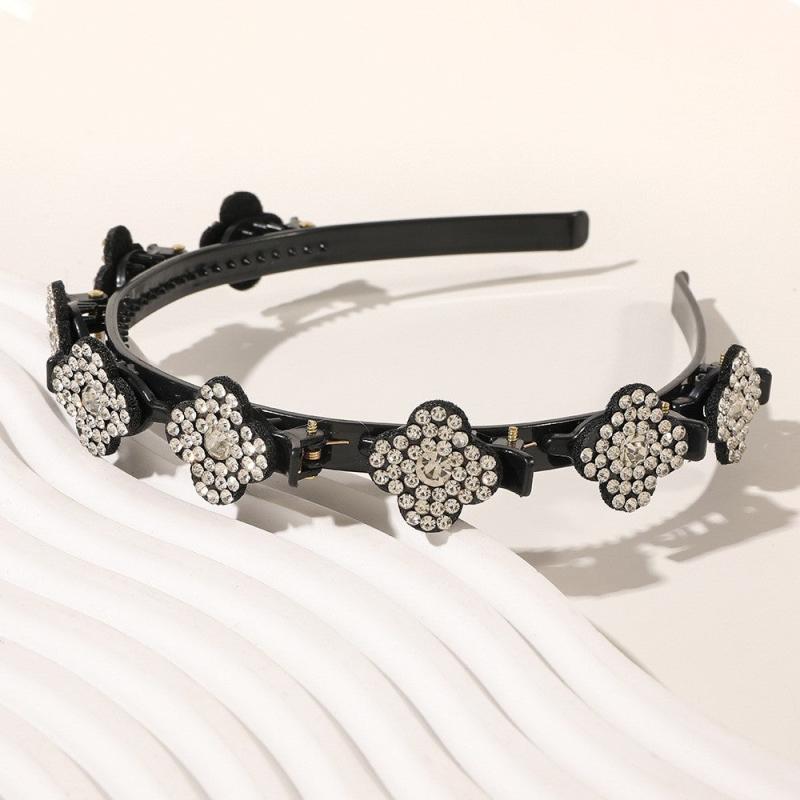 Crystal Stone Braided Hair Clips for Women Girls