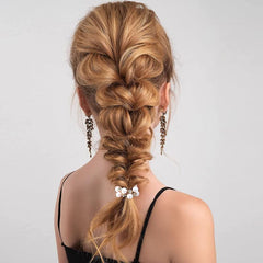 Rhinestone Pearl Charm Scrunchie Hair Tie Ponytail Holder Minimalist Hair Band