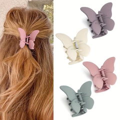 4pcs Matte Hair Claw Clip Butterfly Shape Sweet Hair Claw Girls Hair Accessory