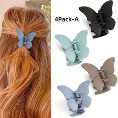 4pcs Matte Hair Claw Clip Butterfly Shape Sweet Hair Claw Girls Hair Accessory