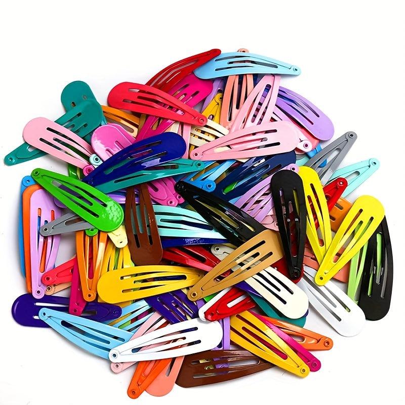 120pcs Colored Metal Snap Hairpins Non Slip Hair Clips Y2K Hair Accessories