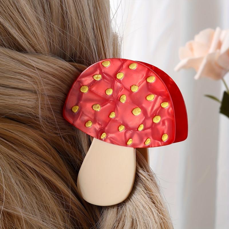 Mushroom Shape Hair Claw Acrylic Shark Claw Hair Accessories for Women Girls