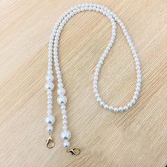 Faux Pearl Beaded Bag Strap Replacement Accessory With Lobster Clasp
