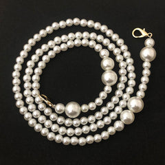 Faux Pearl Beaded Bag Strap Replacement Accessory With Lobster Clasp