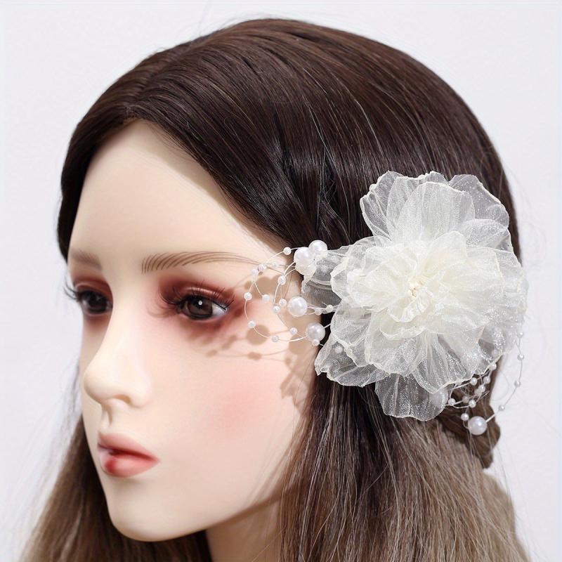 Organza Flower Hair Clip Bridal Wedding Hair Accessory