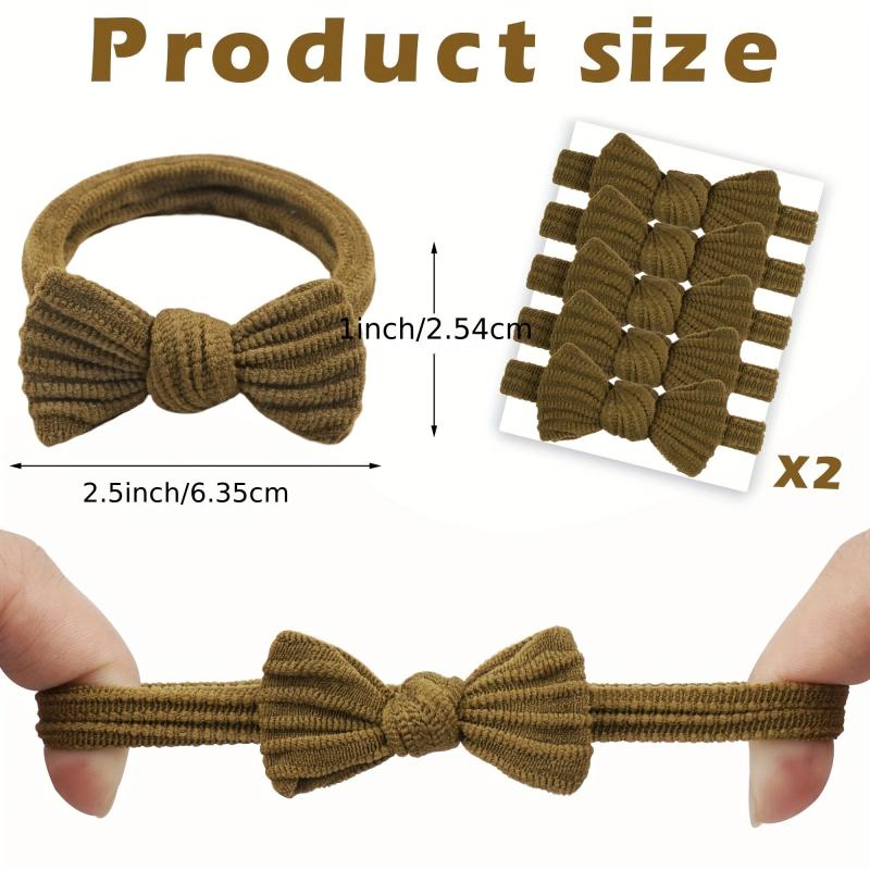 10pcs Soft Bow Hair Tie Thickened Hair Rope Elastic Ponytail Holder