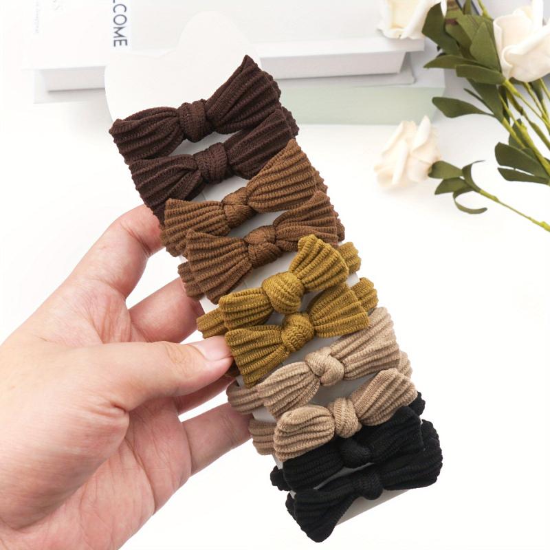 10pcs Soft Bow Hair Tie Thickened Hair Rope Elastic Ponytail Holder