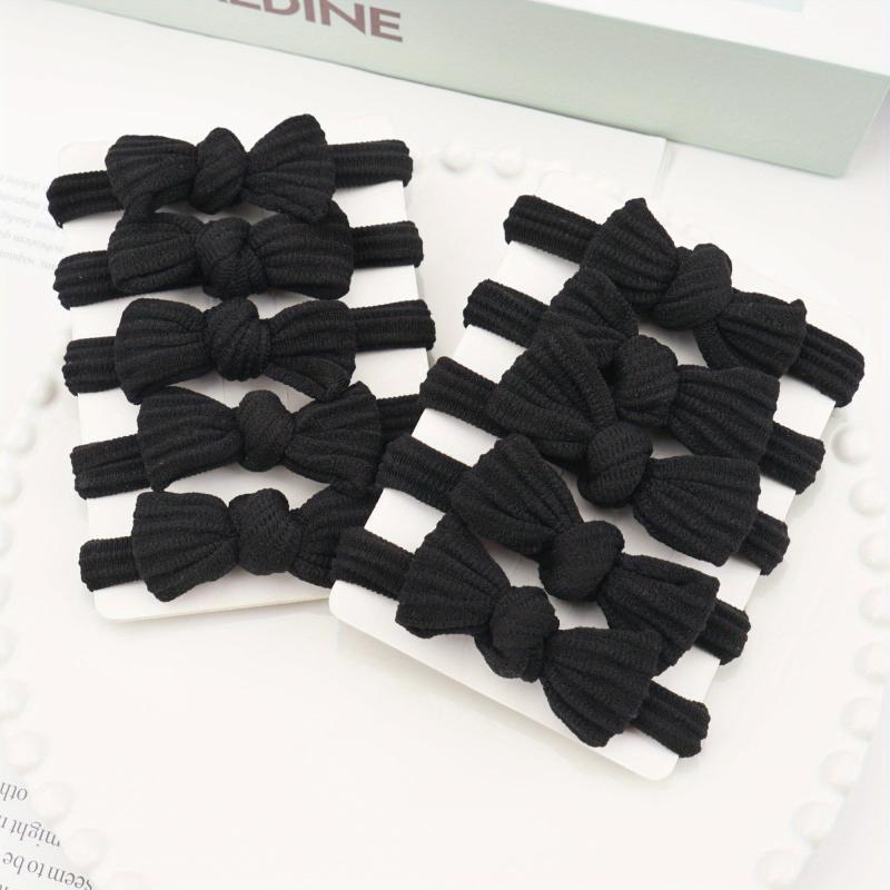 10pcs Soft Bow Hair Tie Thickened Hair Rope Elastic Ponytail Holder