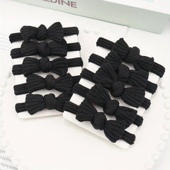 10pcs Soft Bow Hair Tie Thickened Hair Rope Elastic Ponytail Holder
