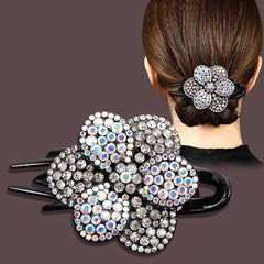 Rhinestone Flower Hair Claw Clip Ponytail Holder Accessories