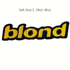 Blond Patches Pink Letters Sticker Embroidered Patch Arts Sewing Repair