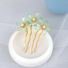Faux Pearl Flower Hair Pin Chinese Style Hair Accessories
