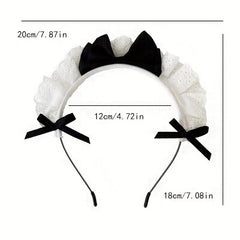 Lolita Maid Hair Hoop Bowknot Headband Cosplay Costume Hair Accessories